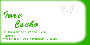 imre cseho business card